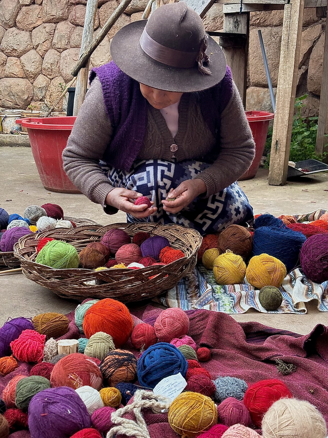 Norberta at the loom — the hours, the skill, the patience